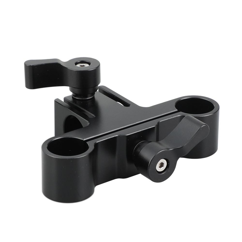 CAMVATE 15mm Single & Dual Railblock Rod Clamp Combination Perpendicular Type For DSLR Camera Shoulder Rig