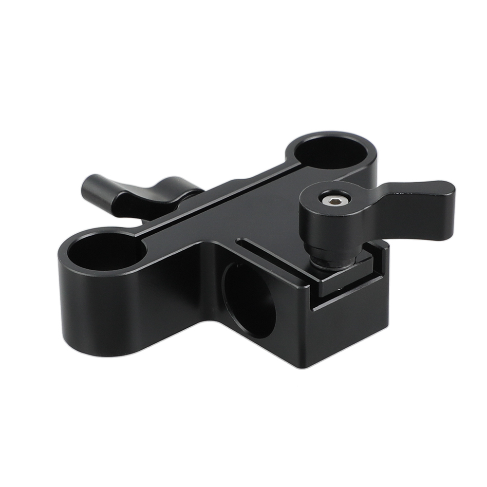 CAMVATE 15mm Single & Dual Railblock Rod Clamp Combination Perpendicular Type For DSLR Camera Shoulder Rig