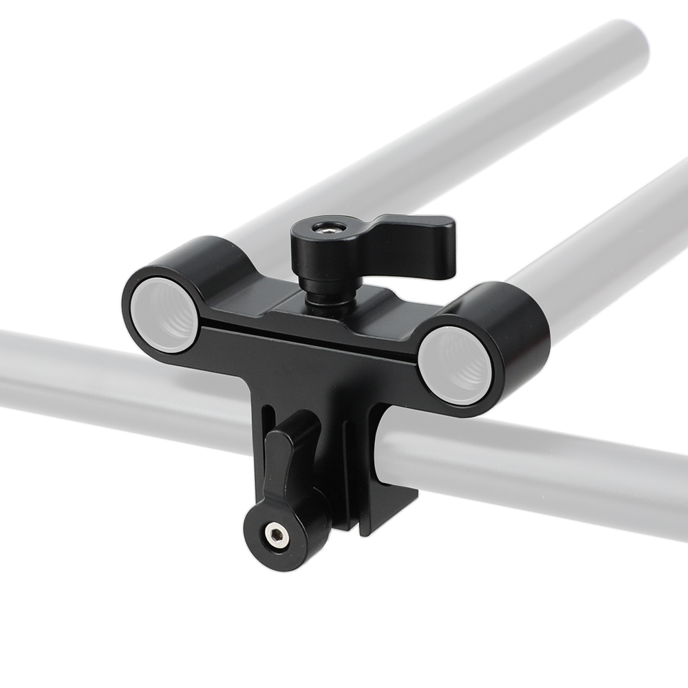 CAMVATE 15mm Single & Dual Railblock Rod Clamp Combination Perpendicular Type For DSLR Camera Shoulder Rig