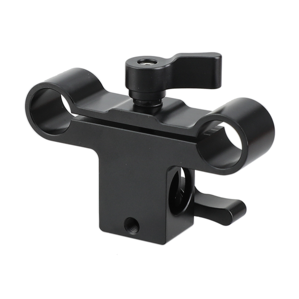 CAMVATE 15mm Single & Dual Railblock Rod Clamp Combination Perpendicular Type For DSLR Camera Shoulder Rig