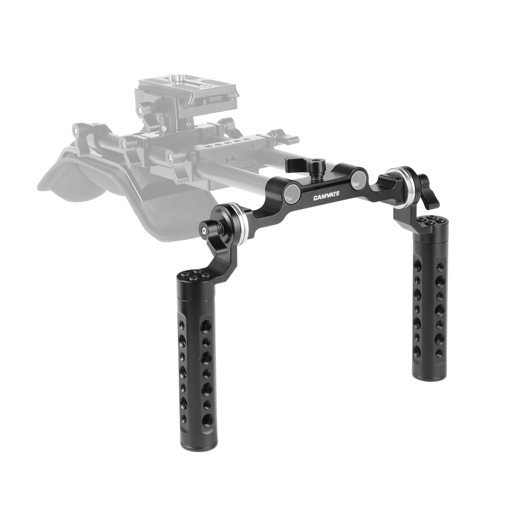 CAMVATE Cheese Handgrip Pair With ARRI Rosette M6 Mount Connection & 15mm Rod Clamp For DLSR Camera Shoulder Rig