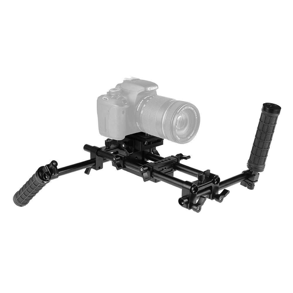 CAMVATE Handheld Camera Cage Rig With Manfrotto QR Plate & Rubber Grips For HDSLR Camera / Camcorder