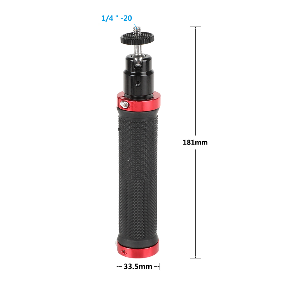 CAMVATE Rubber Hand Grip With 1/4" Ball Head Mount For Photographic Accessory (Red)