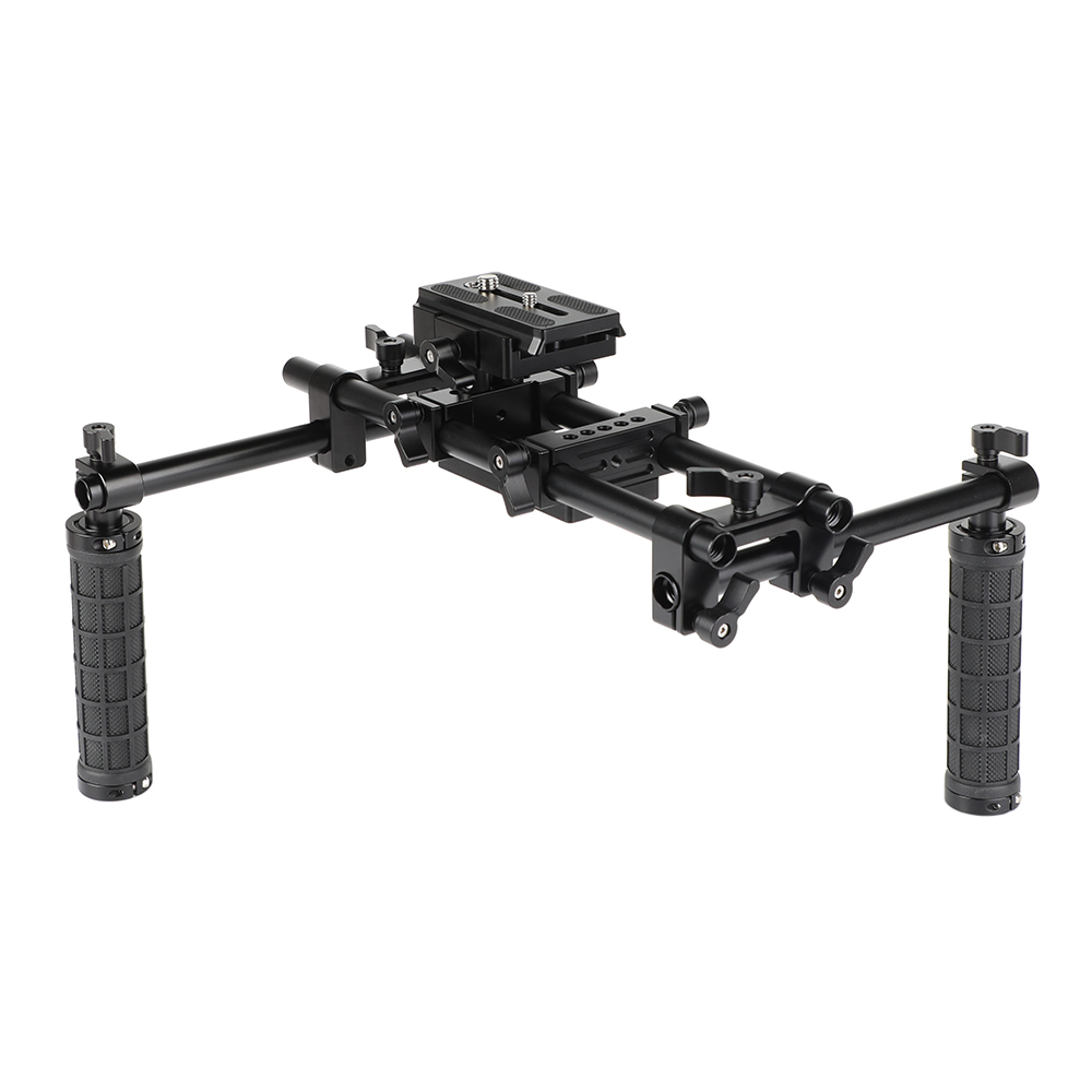 CAMVATE Handheld Camera Cage Rig With Manfrotto QR Plate & Rubber Grips For HDSLR Camera / Camcorder
