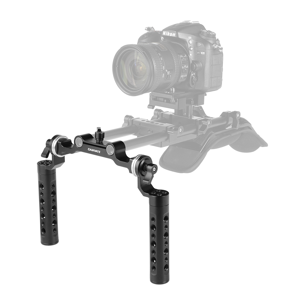 CAMVATE Cheese Handgrip Pair With ARRI Rosette M6 Mount Connection & 15mm Rod Clamp For DLSR Camera Shoulder Rig
