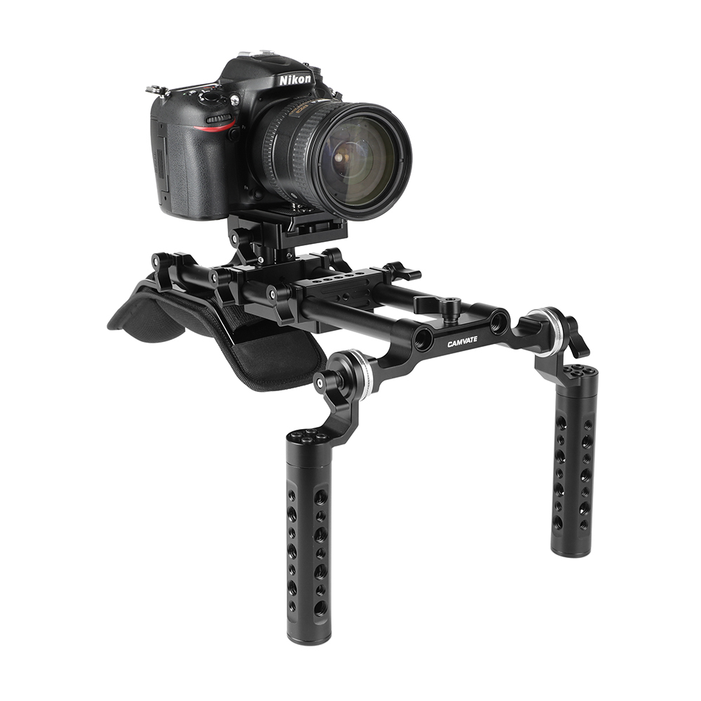 CAMVATE Cheese Handgrip Pair With ARRI Rosette M6 Mount Connection & 15mm Rod Clamp For DLSR Camera Shoulder Rig