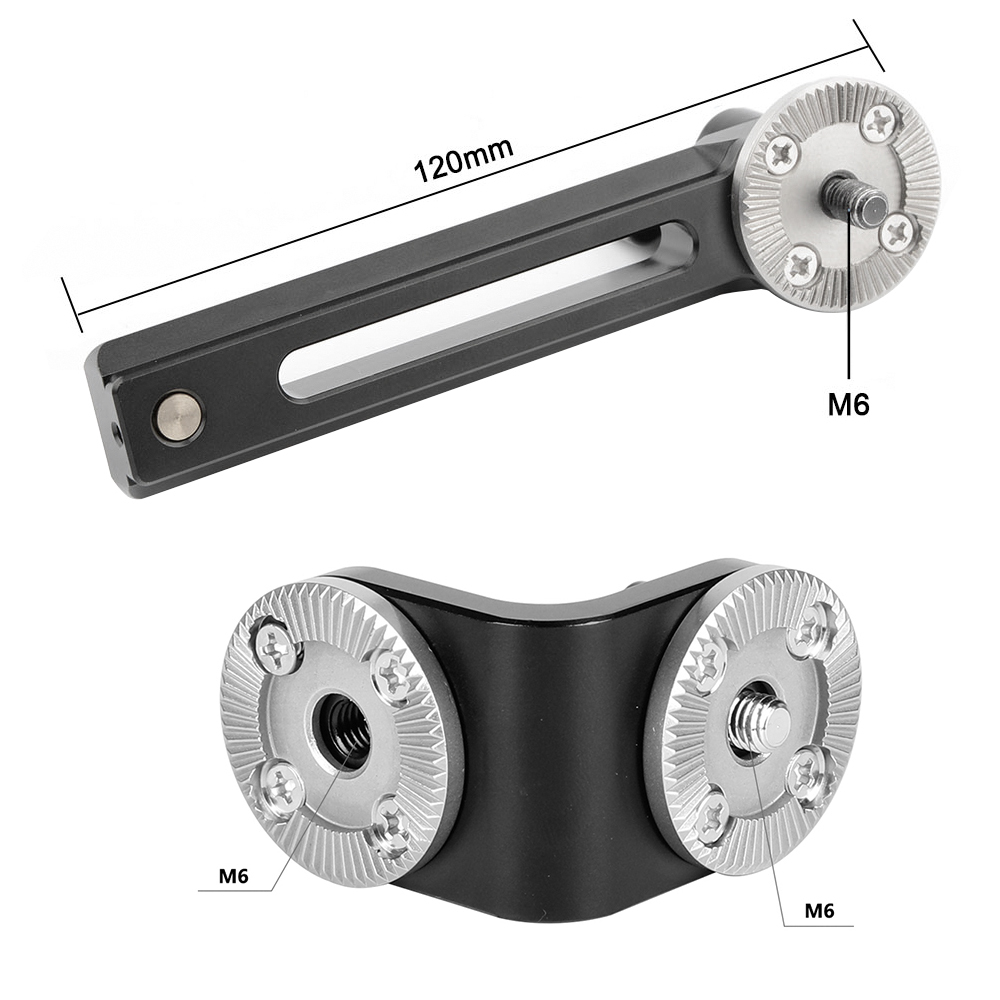 CAMVATE 120mm NATO Rail + Dual ARRI Rosettes Connection Vertical Type M6 Thumbscrew Mount