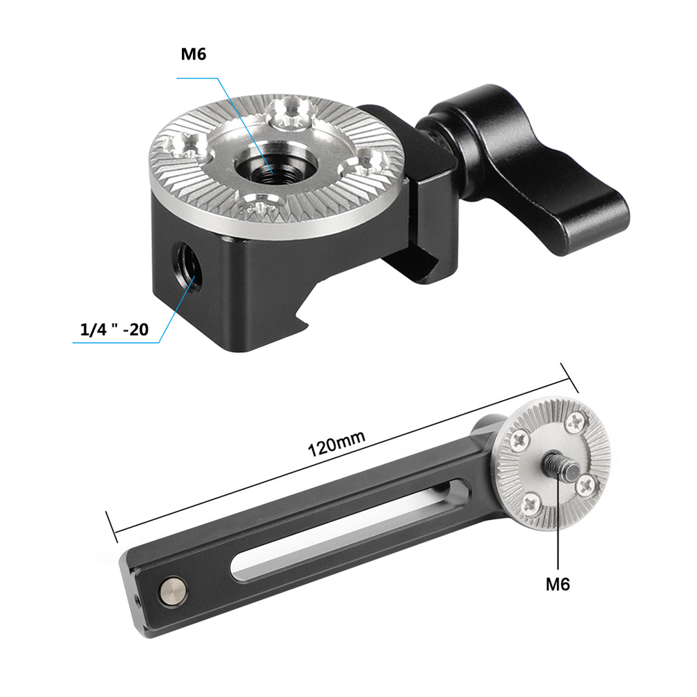 CAMVATE NATO Clamp & 120mm NATO Rail Combination With M6 ARRI Rosettes Mount Connection
