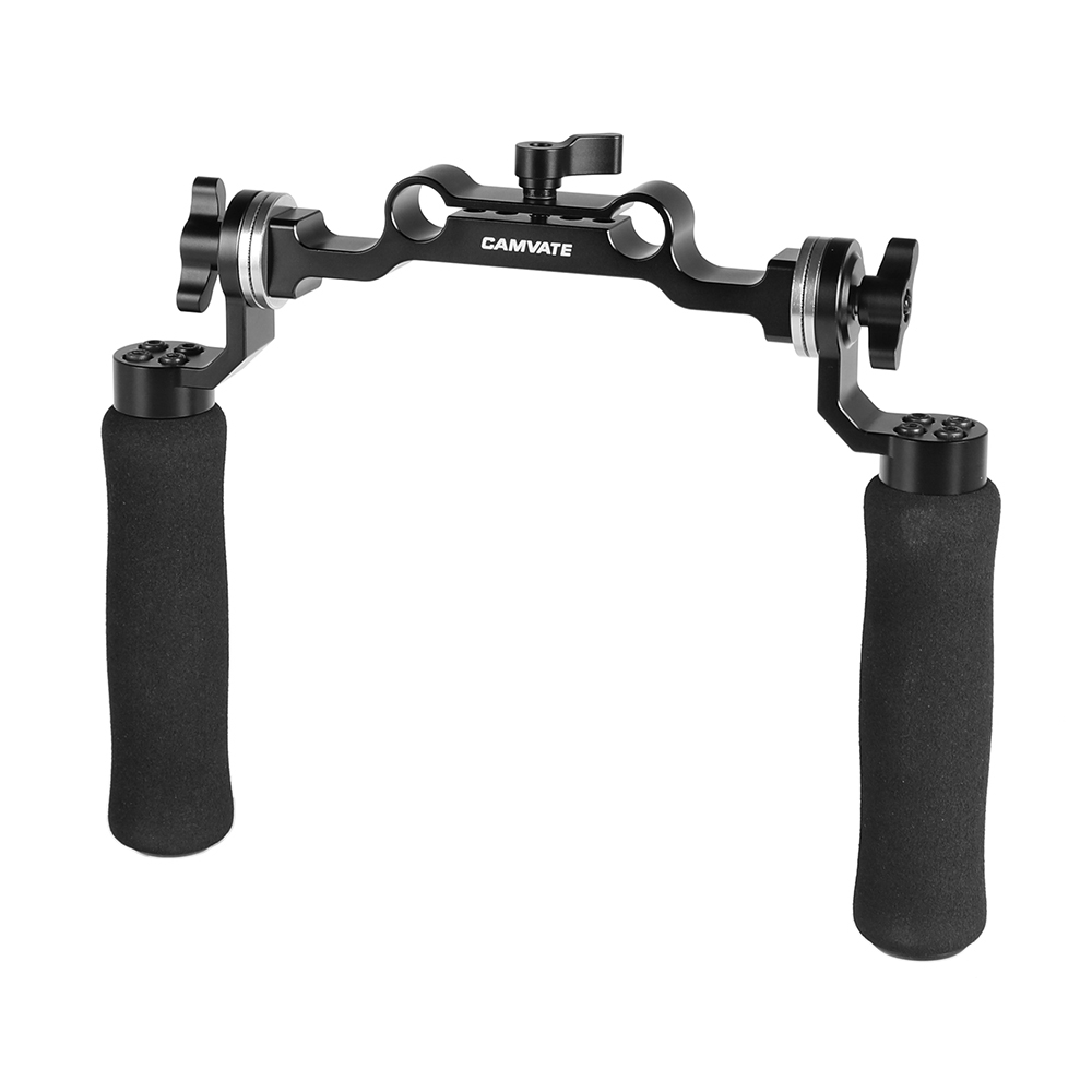 CAMVATE Sponge Handgrip (A Pair) With ARRI Rosette Mount Connection & 15mm Rod Clamp Adapter