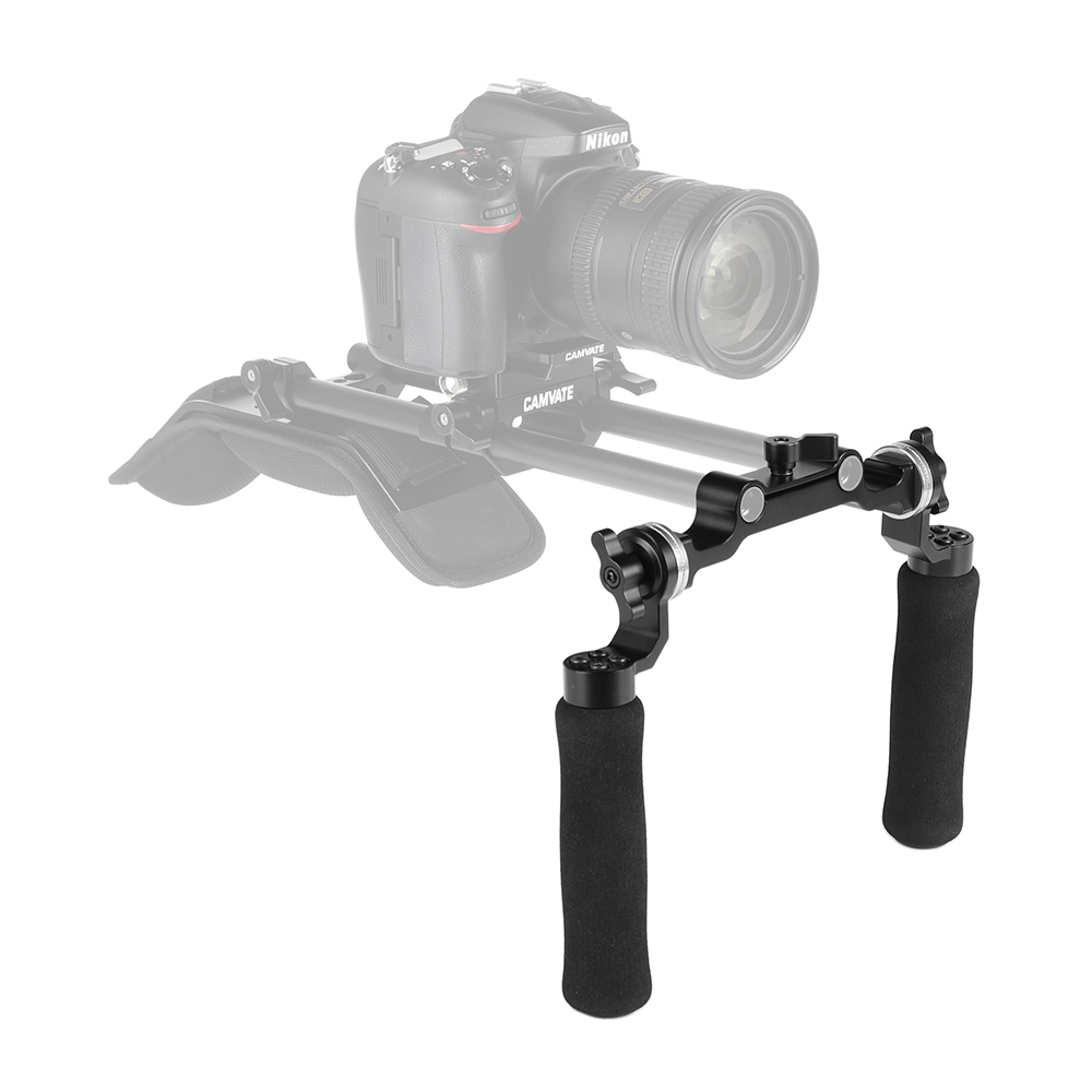 CAMVATE Sponge Handgrip (A Pair) With ARRI Rosette Mount Connection & 15mm Rod Clamp Adapter