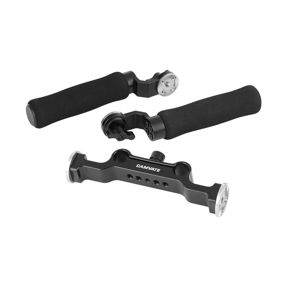 CAMVATE Sponge Handgrip (A Pair) With ARRI Rosette Mount Connection & 15mm Rod Clamp Adapter