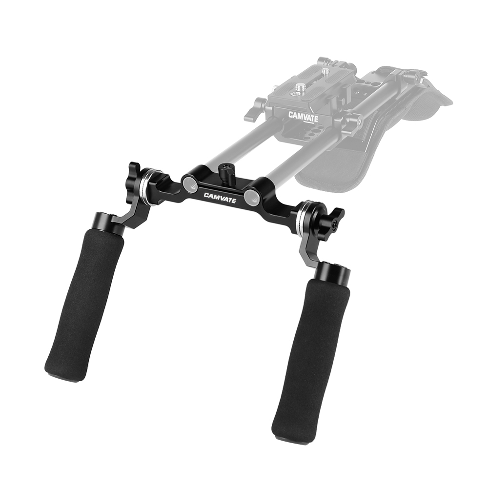 CAMVATE Sponge Handgrip (A Pair) With ARRI Rosette Mount Connection & 15mm Rod Clamp Adapter