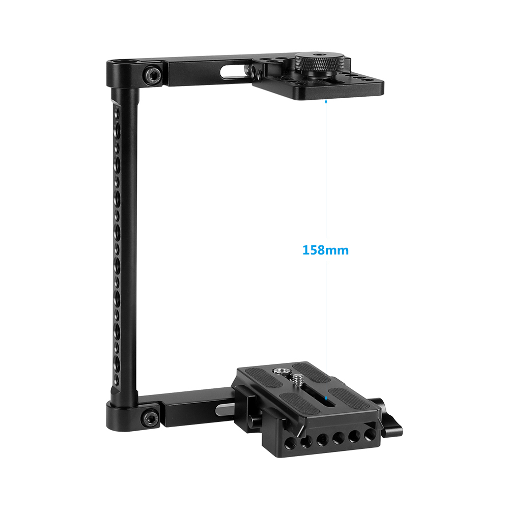 CAMVATE Simple Half Cage Rig With Manfrotto Quick Release Baseplate 1/4"-20 Mounting Stud For DSLR Cameras