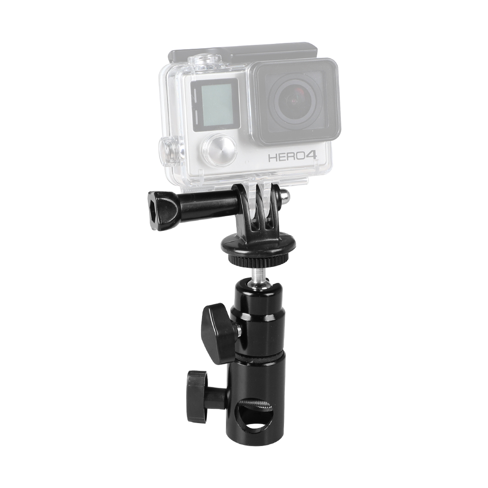 CAMVATE 1/4"-20 Ball Head Holder + Light Stand Head + GoPro Monopod Mount Adapter For HD HERO 1 2 3 4