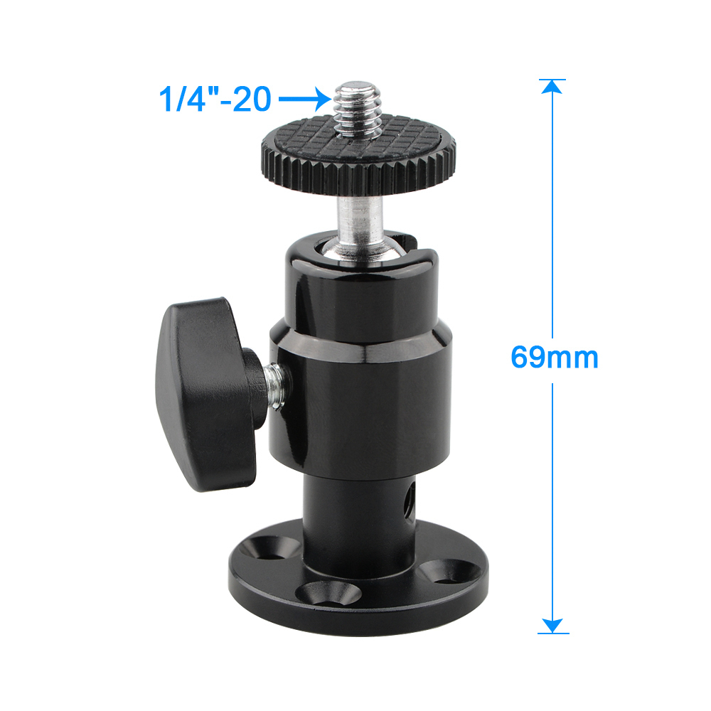 CAMVATE 1/4"-20 Ball Head Holder With Wall-mounted Base + GoPro Monopod Mount Adapter For HD HERO 1 2 3 4
