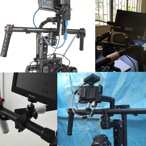 CAMVATE 25mm Rod Clamp With 1/4" Ball Head 360 Degree Swivel Monitor Support For DJI Ronin-M Handheld Gimbal (2 Pieces)