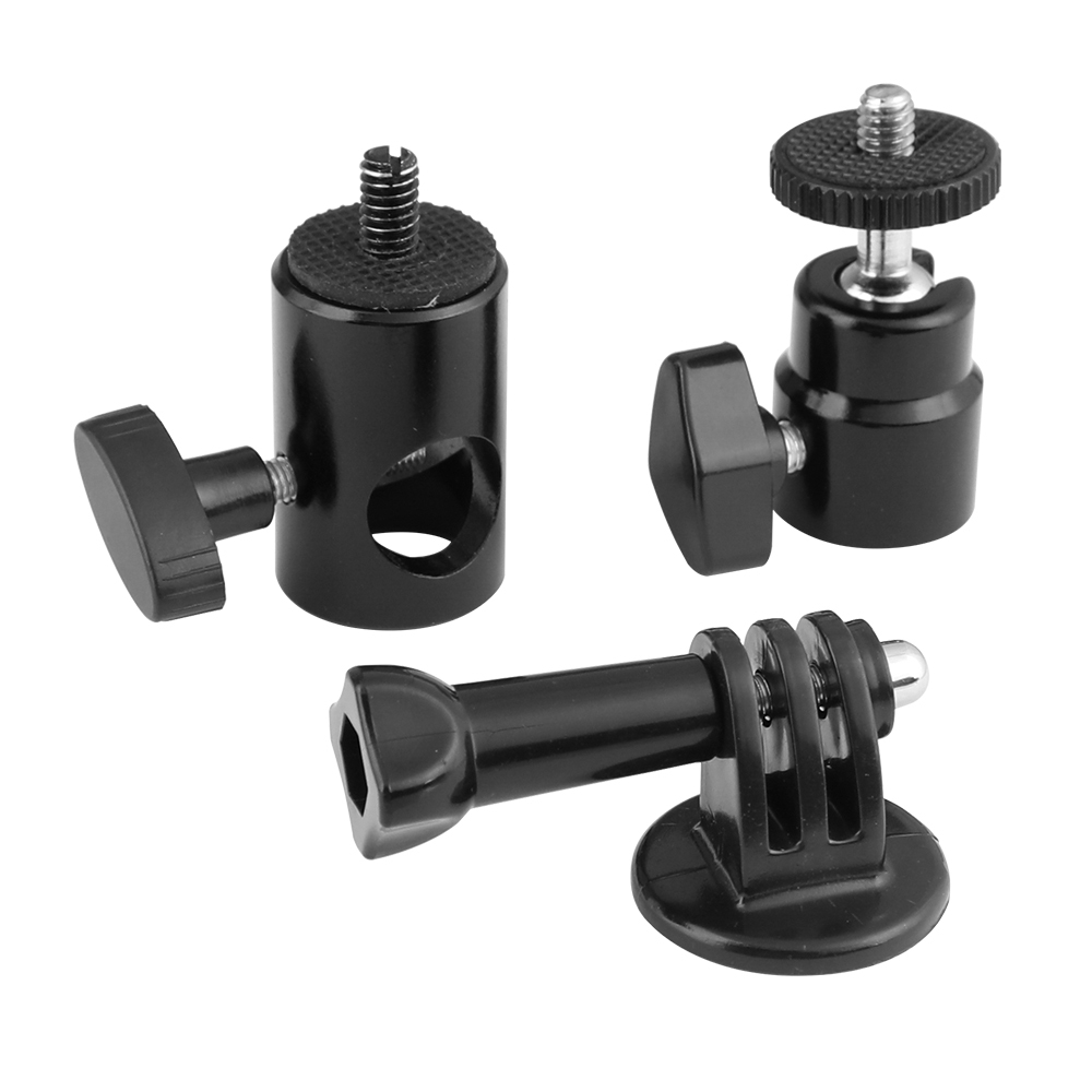 CAMVATE 1/4"-20 Ball Head Holder + Light Stand Head + GoPro Monopod Mount Adapter For HD HERO 1 2 3 4