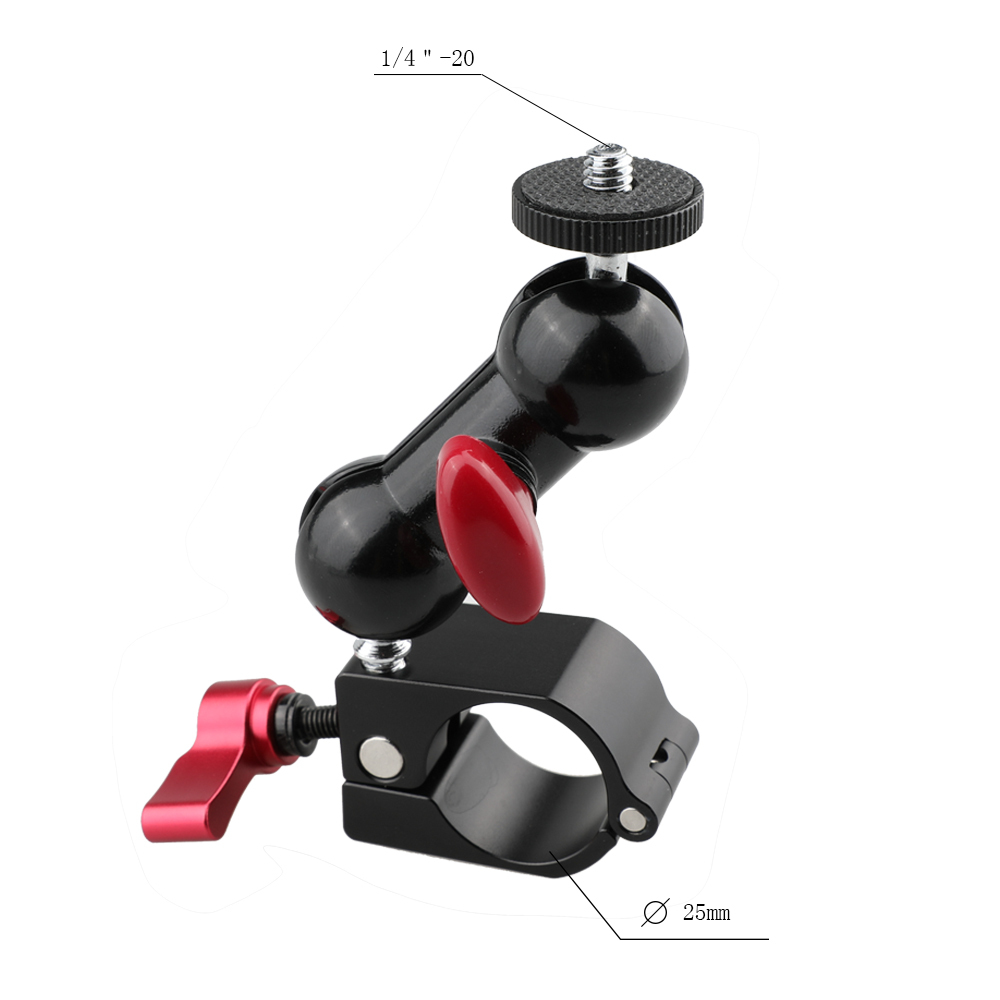 CAMVATE 25mm Rod Clamp With 1/4" Ball Head 360 Degree Swivel Monitor Support For DJI Ronin-M Handheld Gimbal (2 Pieces)