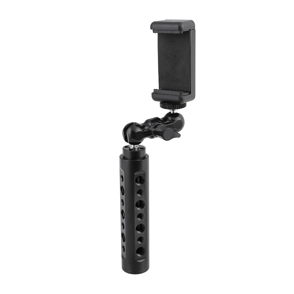 CAMVATE Aluminum Cheese Handle With Adjustable Cellphone Clip & 1/4"-20 Ball Head Holder Mount