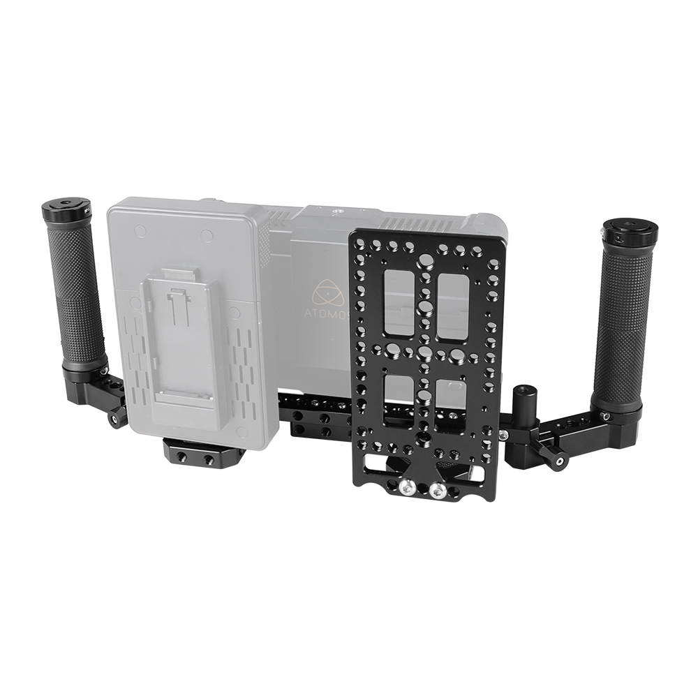 CAMVATE Director’s Monitor Supporting Rig With Dual Rubber Handgrip & Neck Shoulder Strap & Battery Plate