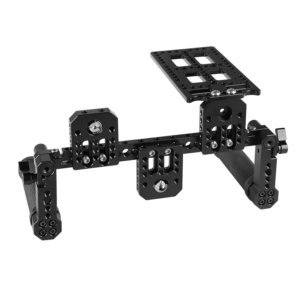 CAMVATE Director’s Monitor Supporting Rig With Dual Rubber Handgrip & Neck Shoulder Strap & Battery Plate