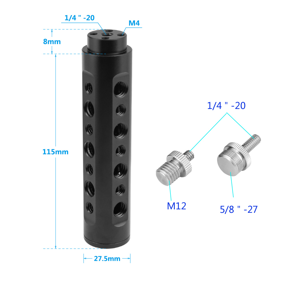 CAMVATE Aluminum Cheese Handgrip with 5/8" & M12 Male Thread Screws Converter For DSLR Camera Accessories