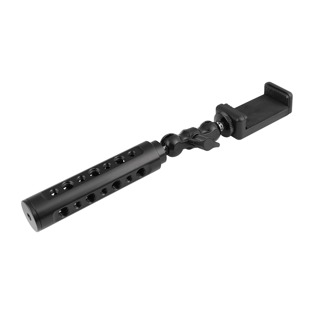 CAMVATE Aluminum Cheese Handle With Adjustable Cellphone Clip & 1/4"-20 Ball Head Holder Mount