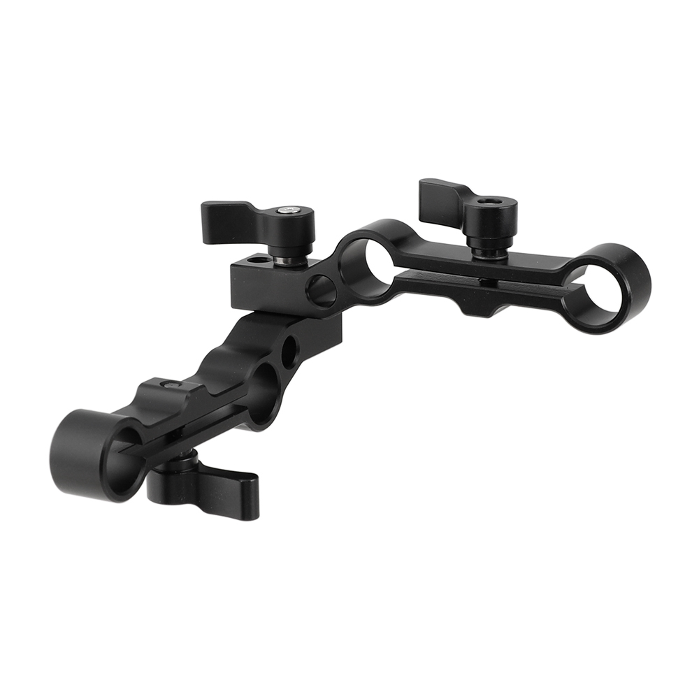 CAMVATE Multifunction 15mm Dual-port Rod Clamp Railblock Adapter Double Set For Camera Cage Rod System (Two in One)