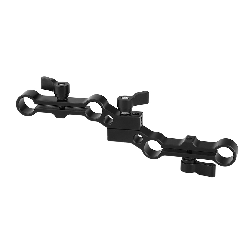 CAMVATE Multifunction 15mm Dual-port Rod Clamp Railblock Adapter Double Set For Camera Cage Rod System (Two in One)