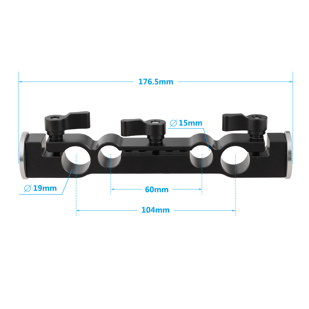 CAMVATE 15mm & 19mm Dual-port Rod Clamp With Double Ended M6 ARRI Style Rosette Mount