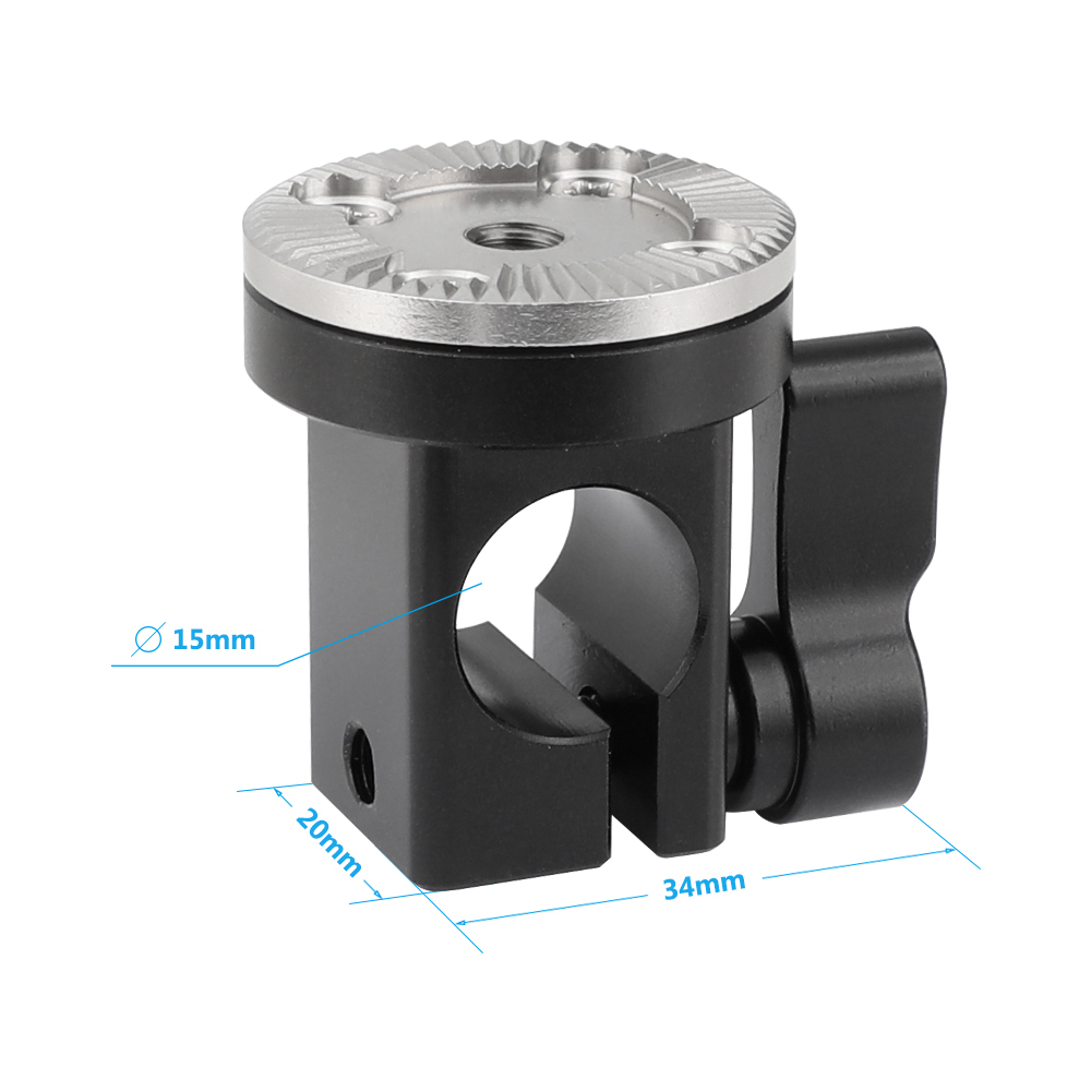 CAMVATE 15mm Single Rail Rod Clamp With M6 ARRI Style Rosette Mount For DSLR Camera Cage Handgrip