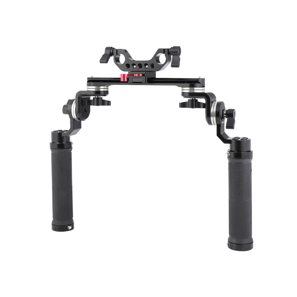 CAMVATE Rubber Handheld Rig With ARRI Rosette Connection & NATO Rail & 15mm Dual Rod Adapter For Shoulder Mount Rig