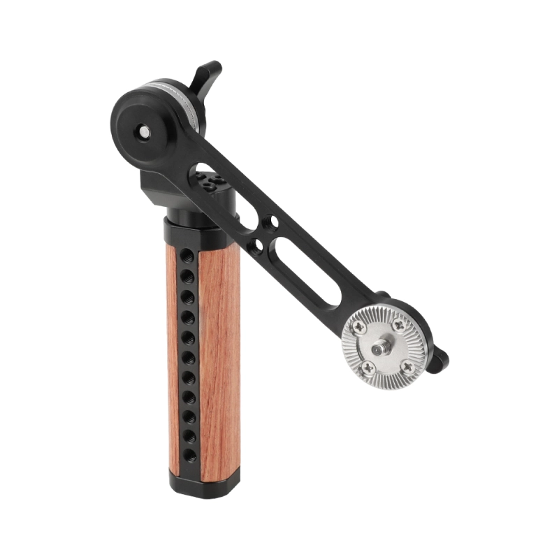 CAMVATE Adjustable Wooden Handgrip & Extension Arm With ARRI Rosette Style Connection Joint (Either Side)