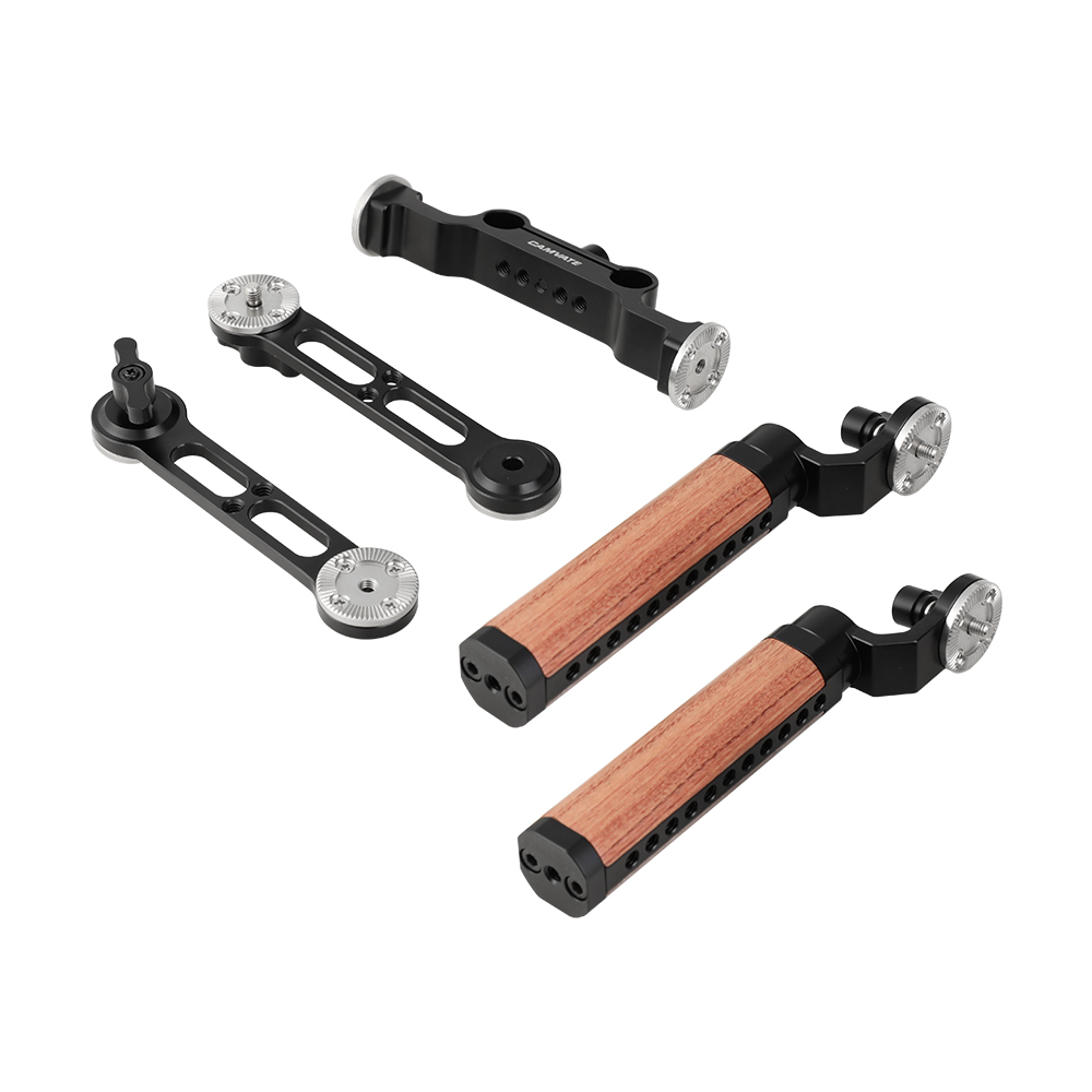 CAMVATE ARRI Style Rosette Hand Grips (A Pair) With 15mm Rail Rod Clamp Adapter For DSLR Camera Shoulder Mount Rig