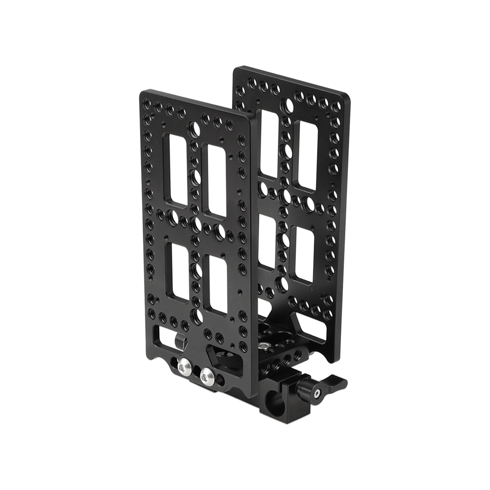 CAMVATE 15mm Dual-port Rod Clamp & Double Backboard Cheese Plates For Power Splitter Adapter