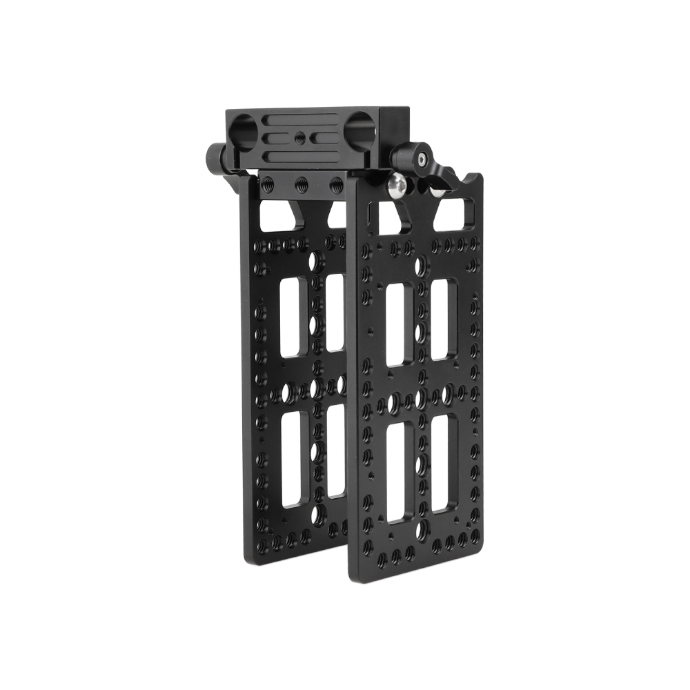 CAMVATE 15mm Dual-port Rod Clamp & Double Backboard Cheese Plates For Power Splitter Adapter