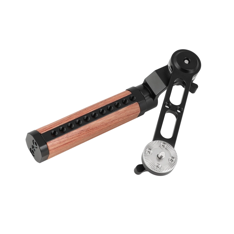 CAMVATE Adjustable Wooden Handgrip & Extension Arm With ARRI Rosette Style Connection Joint (Either Side)