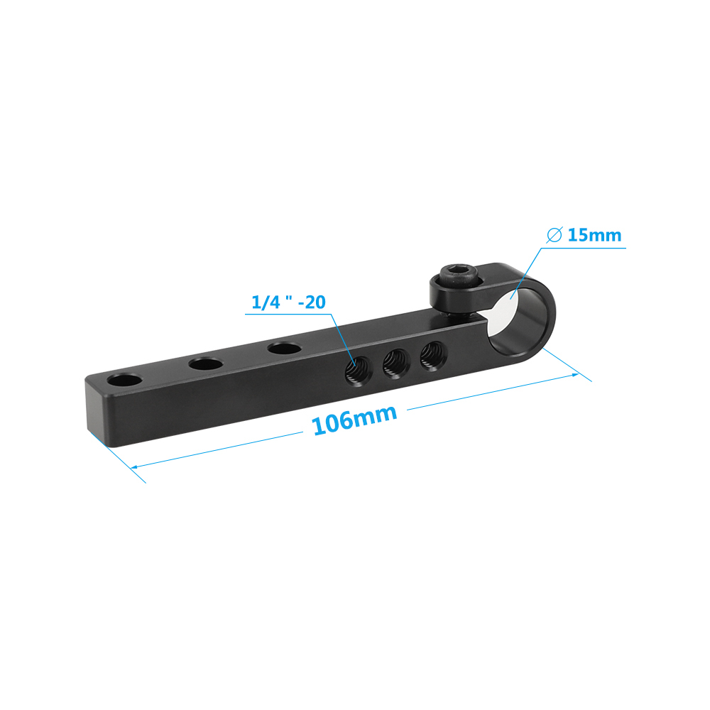 CAMVATE 106mm Aluminum Cross Bar Replacement Part With 15mm Single Rod Adapter For DIY Camera Cage Rig (A Pair)
