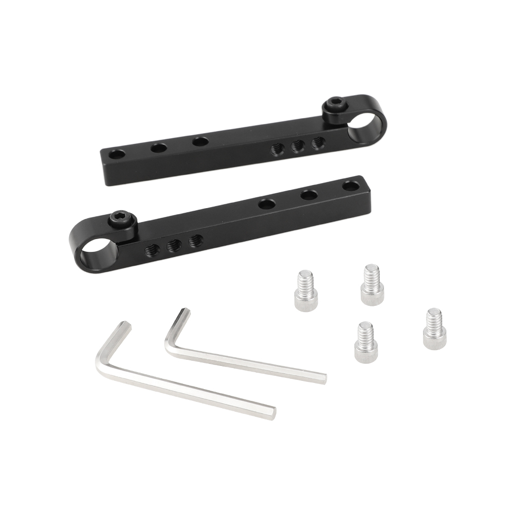 CAMVATE 124mm Aluminum Cross Bar With 15mm Single Rod Adapter Top Rail  Bottom Rail For DLSR Camera Cage Kit (A Pair)