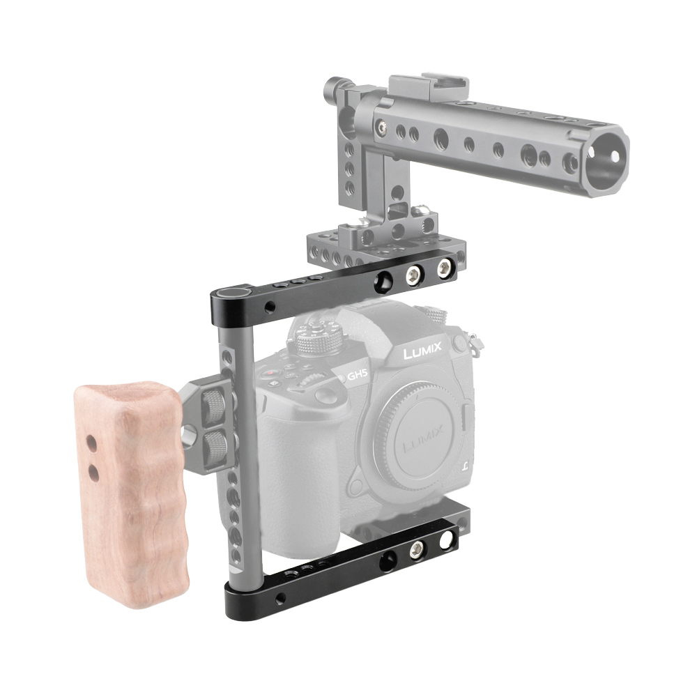 CAMVATE 124mm Aluminum Cross Bar With 15mm Single Rod Adapter Top Rail  Bottom Rail For DLSR Camera Cage Kit (A Pair)