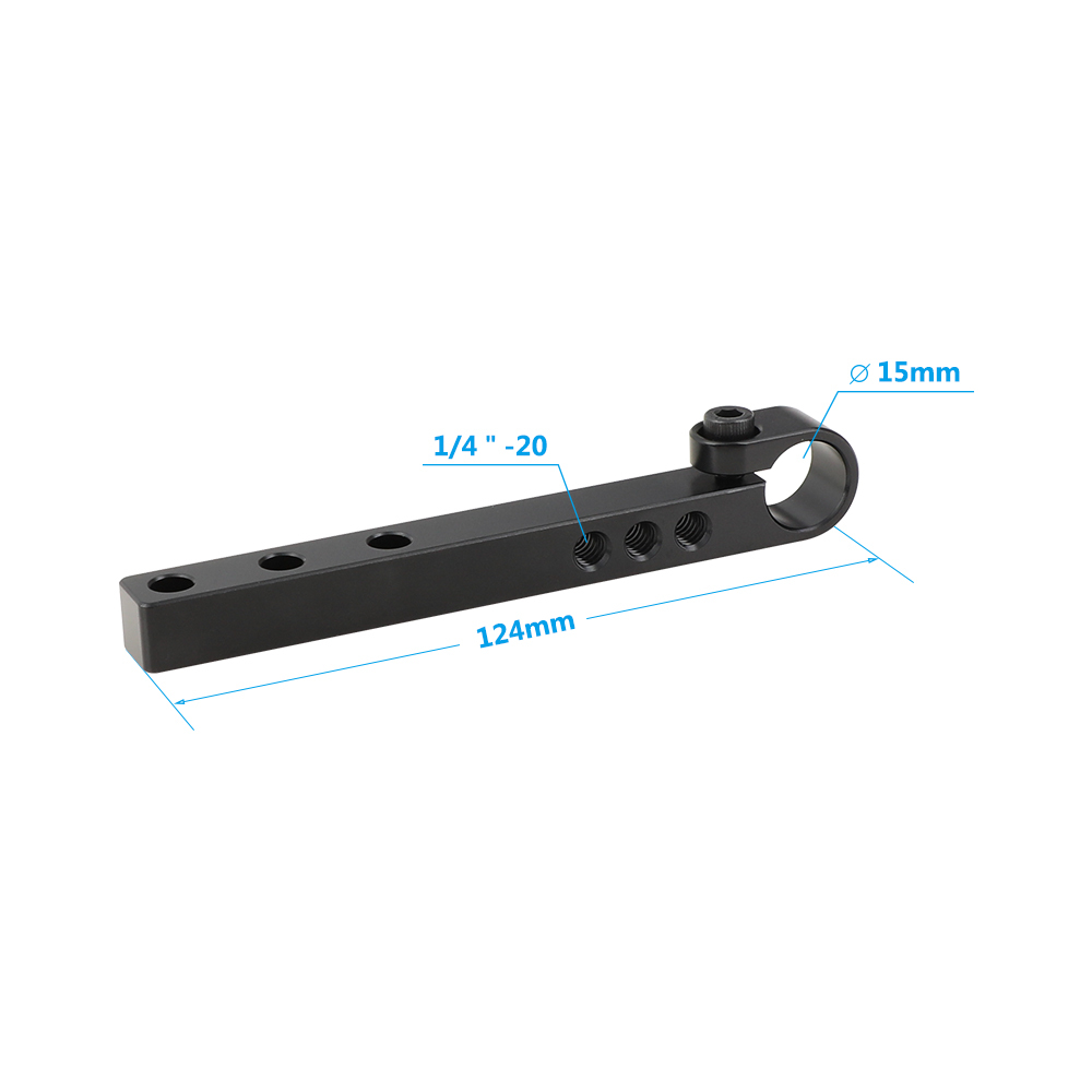 CAMVATE 124mm Aluminum Cross Bar With 15mm Single Rod Adapter Top Rail  Bottom Rail For DLSR Camera Cage Kit (A Pair)