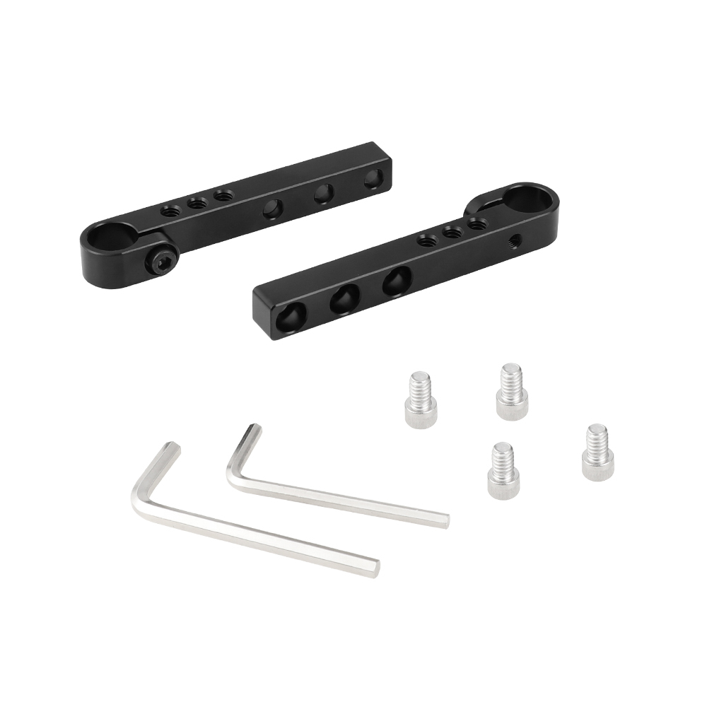 CAMVATE 106mm Aluminum Cross Bar Replacement Part With 15mm Single Rod Adapter For DIY Camera Cage Rig (A Pair)