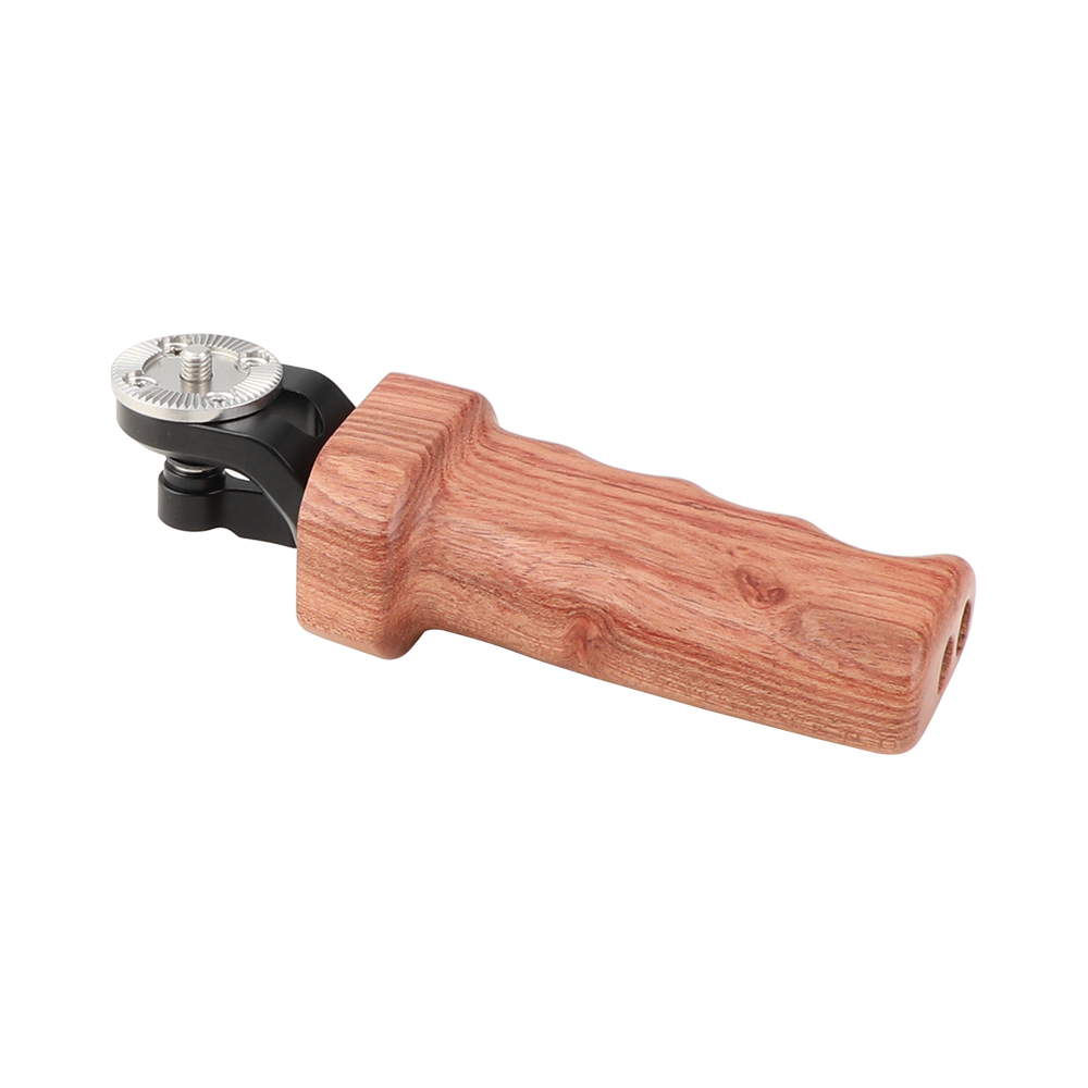 CAMVATE Wooden Grip (Left Hand Side) With Top ARRI Rosette M6 Thread Connection For DLSR Camera Shoulder Mount Rig