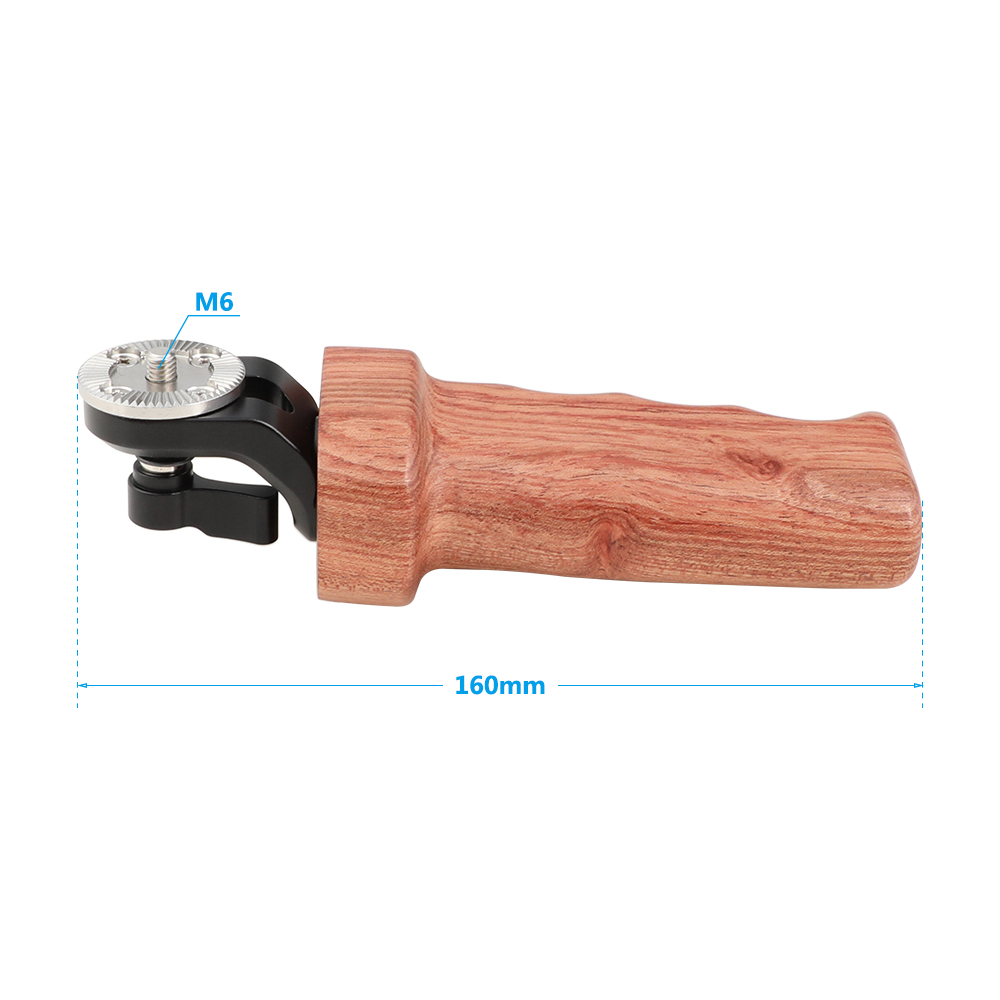 CAMVATE Wooden Grip (Left Hand Side) With Top ARRI Rosette M6 Thread Connection For DLSR Camera Shoulder Mount Rig