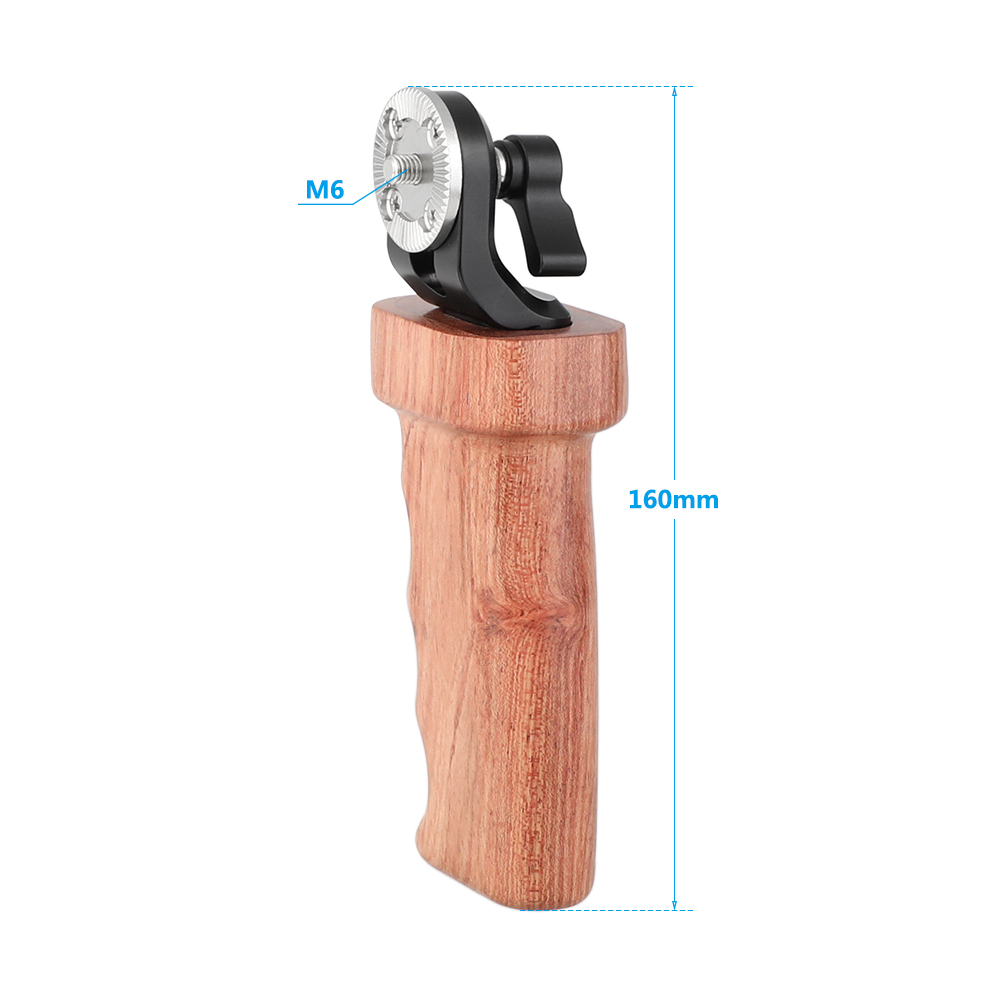 CAMVATE Wooden Grip (Right Hand Side) With Top ARRI Rosette M6 Thread Connection For DLSR Camera Shoulder Mount Rig
