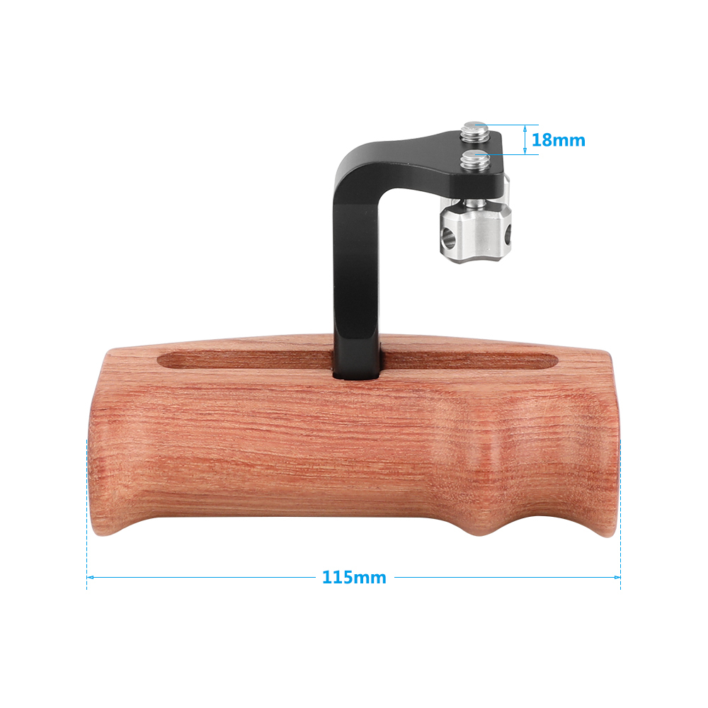 CAMVATE Versatile Wooden Handgrip With Invertible & Adjustable 1/4" Thumbscrew Connection (Either Side)