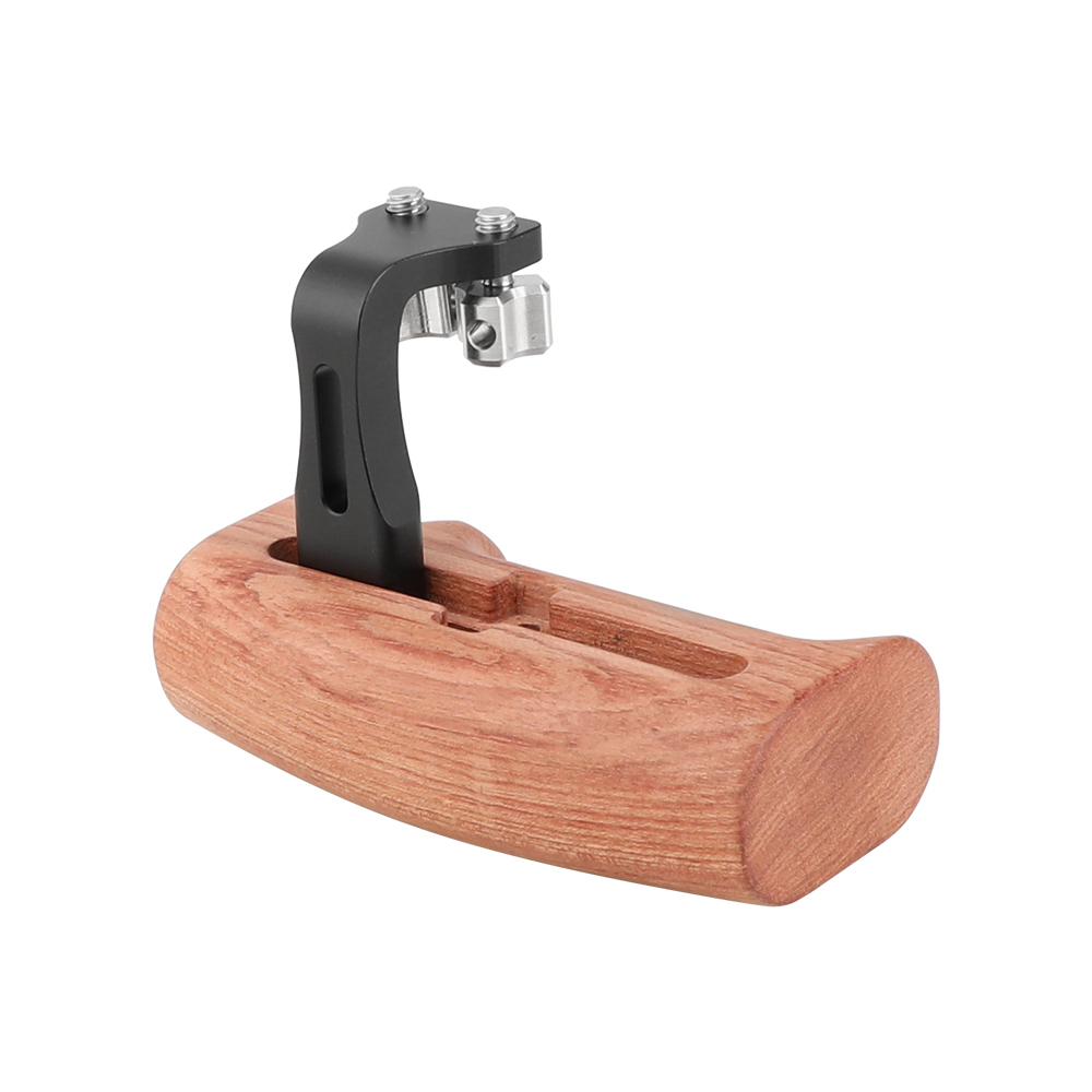 CAMVATE Versatile Wooden Handgrip With Invertible & Adjustable 1/4" Thumbscrew Connection (Either Side)