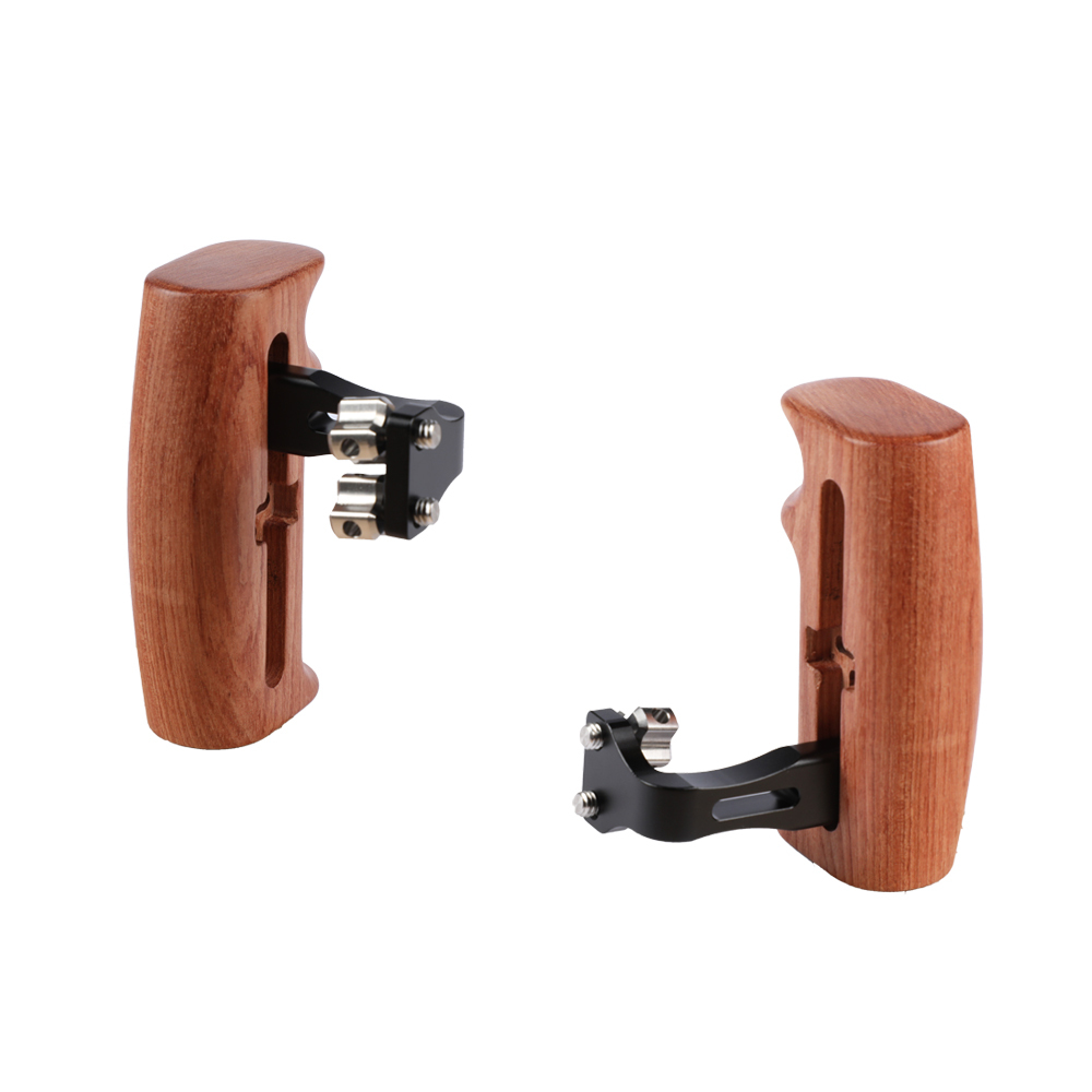CAMVATE Versatile Wooden Handgrip With Invertible & Adjustable 1/4" Thumbscrew Connection (Either Side)