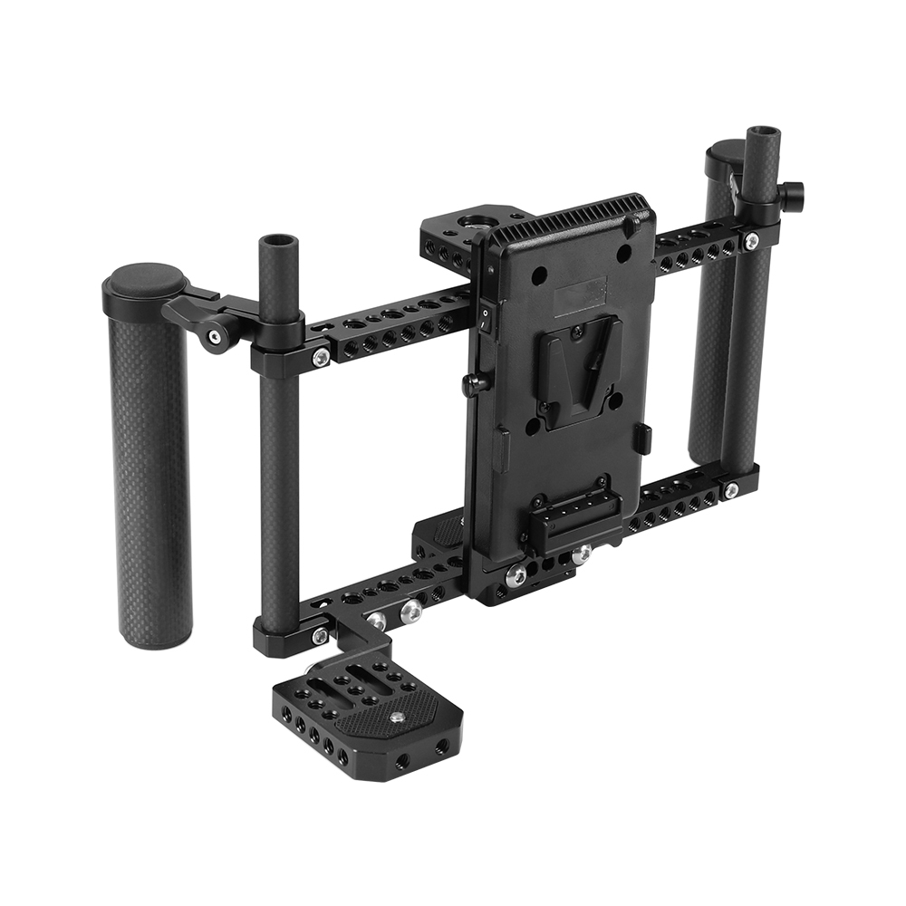 CAMVATE Director's Monitor 7" & 5" Cage Rig With Power Supply Splitter & Dual Carbon Fiber Handgrip
