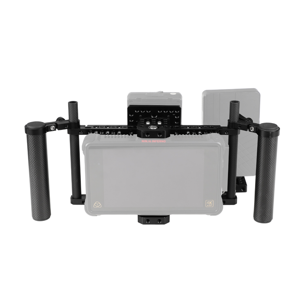 CAMVATE Director's Monitor 7" & 5" Cage Rig With Power Supply Splitter & Dual Carbon Fiber Handgrip